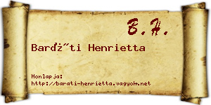 Baráti Henrietta névjegykártya