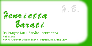 henrietta barati business card